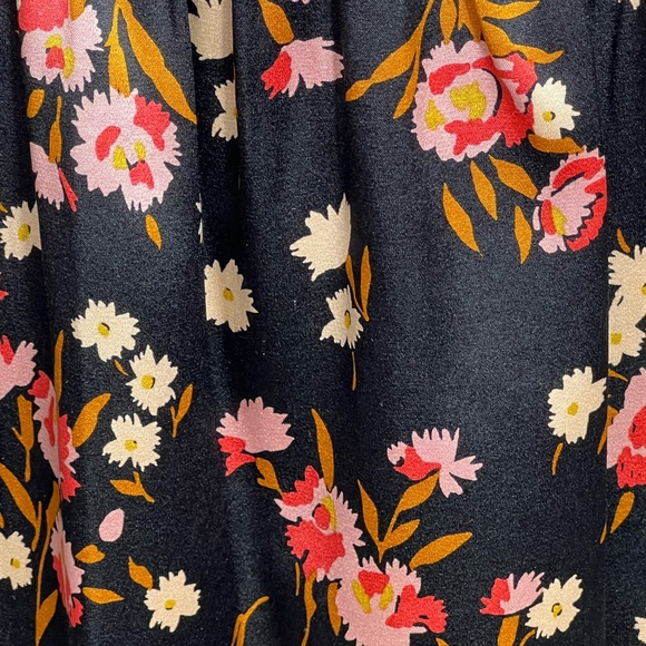 A.L.C x BARNEYS NEW YORK black multicolor silk floral tiered midi dress size 6 - Picture 7 of 10